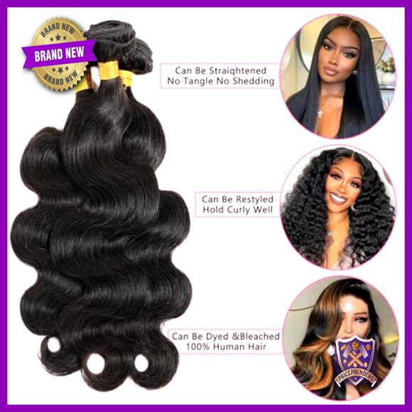 Body Wave Human Hair Extensions 18 20 22 Inch Brazilian Virgin Bundles main image 4